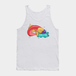 Salmon Wearing a Mask Tank Top